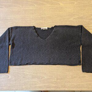 Black Cropped Boxy Sweater
